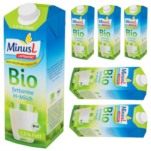 Minus H-Milch 1,5% Fett laktosefrei Milch 1000 mililiter x 6 Stück von Pufai