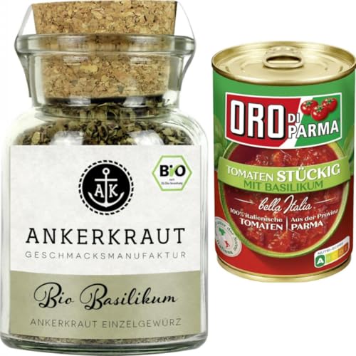 Mit Pufai Grocery, Ankerkraut Basilikum gerebelt 25 Gramm, Oro di Parma Tomaten stückig mit Basilikum Pizza Soße Sauce 400 gramm Mit Pufai Grocery, Ankerkraut Basilikum gerebelt 25 Gramm, Oro di Parma Tomaten stückig mit Basilikum Pizza Soße Sauce 400 gramm von Pufai