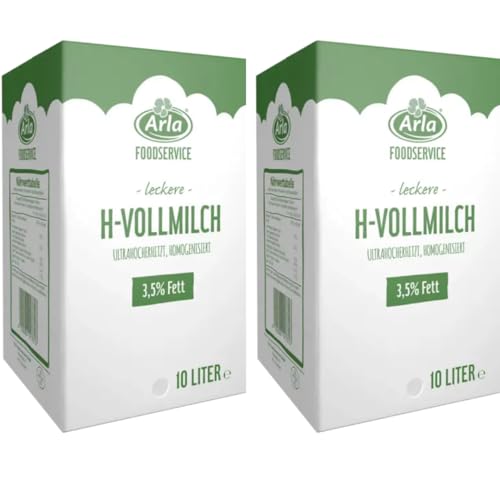 Mit Pufai Grocery, Arla H-Vollmilch Milch, 3,5% Fett, Profigröße ultrahocherhitzt, homogenisiert Milch 10 Lt x 2 STÜCK Mit Pufai Grocery, Arla H-Vollmilch Milch, 3,5% Fett, Profigröße ultrahocherhitzt, homogenisiert Milch 10 Lt x 2 STÜCK von Pufai