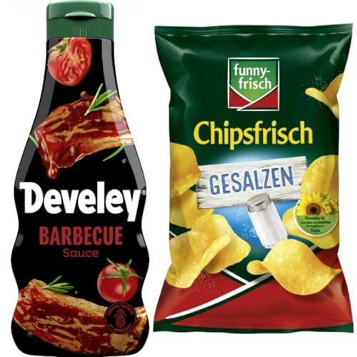Mit Pufai Grocery, Barbecue Sauce 250 ml, Funny-frisch Chipsfrisch gesalzen Chips Cracker 150 gramm Mit Pufai Grocery, Barbecue Sauce 250 ml, Funny-frisch Chipsfrisch gesalzen Chips Cracker 150 gramm von Pufai