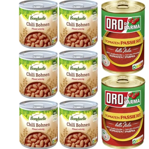 Mit Pufai Grocery, Bonduelle Chili Bohnen 400 Gramm x 6 er, Oro di Parma Tomaten passiert Tomatenmark Soße Sauce Pizza Soße 400 gramm x 2 STÜCK Mit Pufai Grocery, Bonduelle Chili Bohnen 400 Gramm x 6 er, Oro di Parma Tomaten passiert Tomatenmark Soße Sauce Pizza Soße 400 gramm x 2 STÜCK von Pufai