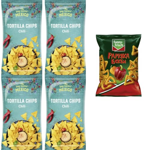Mit Pufai Grocery, Don Enrico Mexico Tortilla Chips Chili 175 gr x 4er, Funny-frisch Paprika Ecken Chips Cracker 75 gramm Mit Pufai Grocery, Don Enrico Mexico Tortilla Chips Chili 175 gr x 4er, Funny-frisch Paprika Ecken Chips Cracker 75 gramm von Pufai