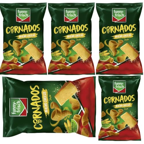 Mit Pufai Grocery, Funny-frisch Cornados Nacho Cheese Chips Cracker 80 gramm x 5 Stück Mit Pufai Grocery, Funny-frisch Cornados Nacho Cheese Chips Cracker 80 gramm x 5 Stück von Pufai
