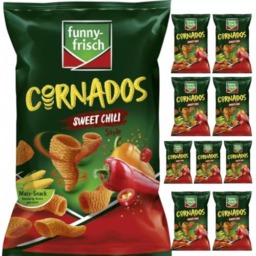 Mit Pufai Grocery, Funny-frisch Cornados Sweet Chili Chips Cracker 80 gramm x 10 Stück Mit Pufai Grocery, Funny-frisch Cornados Sweet Chili Chips Cracker 80 gramm x 10 Stück von Pufai