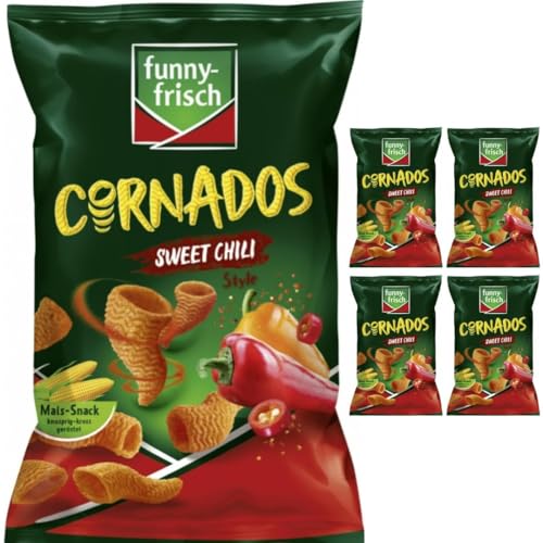 Mit Pufai Grocery, Funny-frisch Cornados Sweet Chili Chips Cracker 80 gramm x 5 Stück Mit Pufai Grocery, Funny-frisch Cornados Sweet Chili Chips Cracker 80 gramm x 5 Stück von Pufai
