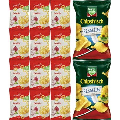 Mit Pufai Grocery, Jeden Tag Zwieblis 100 Gramm x 12er + Funny-frisch Chipsfrisch gesalzen Chips Cracker 150 gramm x 2 Stück Mit Pufai Grocery, Jeden Tag Zwieblis 100 Gramm x 12er + Funny-frisch Chipsfrisch gesalzen Chips Cracker 150 gramm x 2 Stück von Pufai