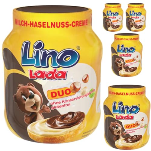Mit Pufai Grocery, Lino Lada Duo - Milch und Haselnuss Creme Chocolate Spreads Schokoladenaufstriche 350 Gramm x 5 STÜCK Mit Pufai Grocery, Lino Lada Duo - Milch und Haselnuss Creme Chocolate Spreads Schokoladenaufstriche 350 Gramm x 5 STÜCK von Pufai