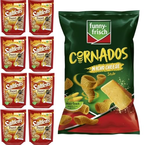 Mit Pufai Grocery, Lorenz Saltletts Pausen Cracker 100 Gr x 8er, Funny-frisch Cornados Sweet Chili Chips Cracker 80 gramm x 1 Stück Mit Pufai Grocery, Lorenz Saltletts Pausen Cracker 100 Gr x 8er, Funny-frisch Cornados Sweet Chili Chips Cracker 80 gramm x 1 Stück von Pufai