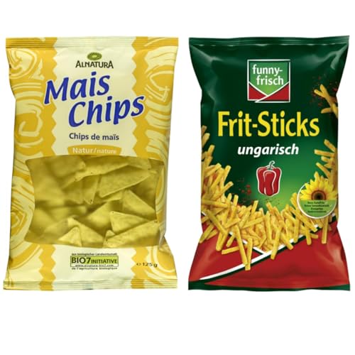 Mit Pufai Grocery, Mais Chips Natur 125 Gramm, Funny-frisch Frit Sticks ungarisch Chips Cracker 100 gramm Mit Pufai Grocery, Mais Chips Natur 125 Gramm, Funny-frisch Frit Sticks ungarisch Chips Cracker 100 gramm von Pufai