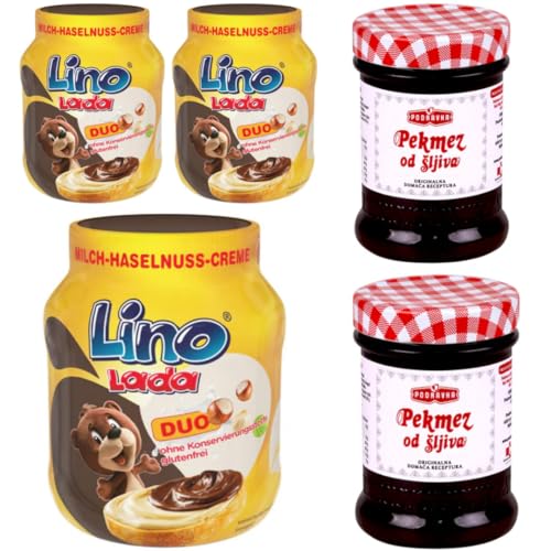 Mit Pufai Grocery, Pflaumenmus 350 Gramm x 2 Stück Lino Lada Duo - Milch und Haselnuss Creme Chocolate Spreads Schokoladenaufstriche 350 Gramm x 3 STÜCK Mit Pufai Grocery, Pflaumenmus 350 Gramm x 2 Stück Lino Lada Duo - Milch und Haselnuss Creme Chocolate Spreads Schokoladenaufstriche 350 Gramm x 3 STÜCK von Pufai