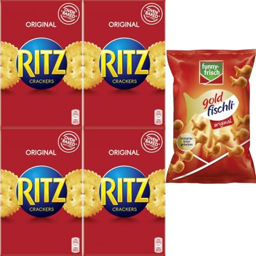 Mit Pufai Grocery, Ritz Crackers mit salz 200 gr x 4er + Funny-frisch Gold fischli original 100 gramm Crackers x 1 Stück Mit Pufai Grocery, Ritz Crackers mit salz 200 gr x 4er + Funny-frisch Gold fischli original 100 gramm Crackers x 1 Stück von Pufai