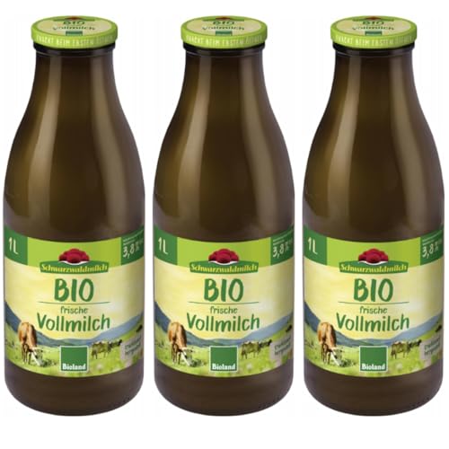Mit Pufai Grocery, Schwarzwaldmilch Frische Vollmilch 3,8% Fett 1000 Mililiter x 3 STÜCK ink. pfand [Frischegarantie] von Pufai