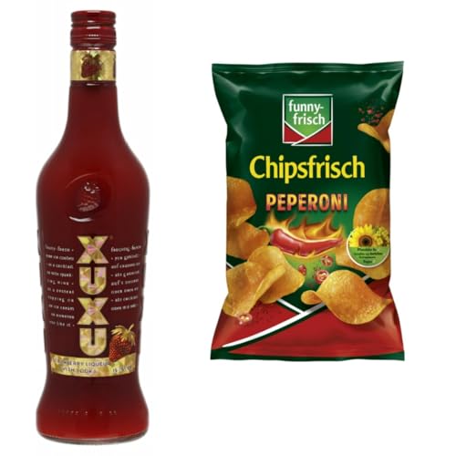 Mit Pufai Grocery, Xuxu Erdbeer Drink 500 Ml + Funny-frisch Chipsfrisch Peperoni Chips Cracker 150 gramm x 1 Stück Mit Pufai Grocery, Xuxu Erdbeer Drink 500 Ml + Funny-frisch Chipsfrisch Peperoni Chips Cracker 150 gramm x 1 Stück von Pufai