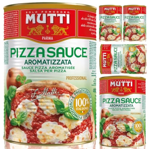 Mutti Pizza Soße Sauce Gewürzt Leckere Dosen Aromatica sauce Pizza Soße 4100 gramm x 5 STÜCK mit pufai grocery von Pufai