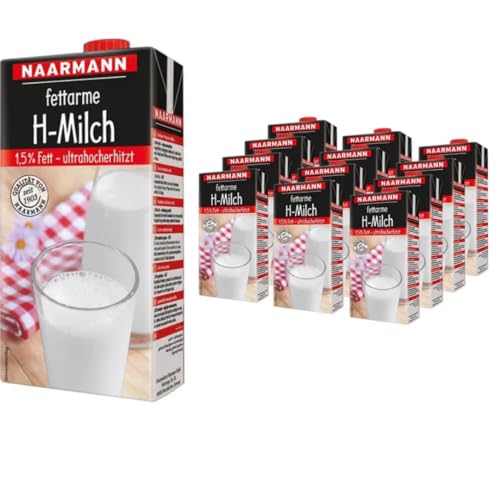 Naarmann Milch fettarme H-Milch 1,5% Fett Haltbare Milch, je 1 Liter, 12 Stück + pufai Naarmann Milch fettarme H-Milch 1,5% Fett Haltbare Milch, je 1 Liter, 12 Stück + pufai von Pufai
