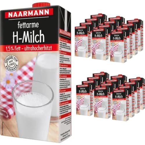 Naarmann Milch fettarme H-Milch 1,5% Fett Haltbare Milch, je 1 Liter, 24 Stück + pufai Naarmann Milch fettarme H-Milch 1,5% Fett Haltbare Milch, je 1 Liter, 24 Stück + pufai von Pufai