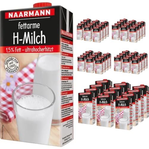 Naarmann Milch fettarme H-Milch 1,5% Fett Haltbare Milch, je 1 Liter, 60 Stück + pufai Naarmann Milch fettarme H-Milch 1,5% Fett Haltbare Milch, je 1 Liter, 60 Stück + pufai von Pufai