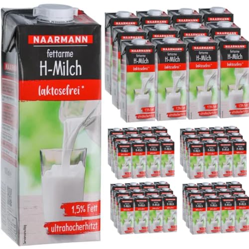 Naarmann Milch laktosefreie H-Milch 1,5% Fett Haltbare Milch, je 1 Liter, 60 Stück + pufai Naarmann Milch laktosefreie H-Milch 1,5% Fett Haltbare Milch, je 1 Liter, 60 Stück + pufai von Pufai