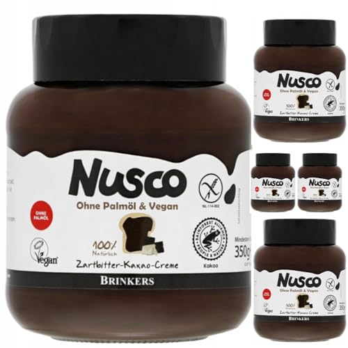 Nusco Zartbittercreme ohne Palmöl & Vegan Creamy 350 gramm x 5 STÜCK Nusco Zartbittercreme ohne Palmöl & Vegan Creamy 350 gramm x 5 STÜCK von Pufai