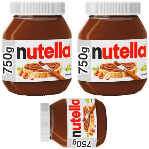 Nutella Nuss-Nugat-Creme Chocolate Spreads Schokoladenaufstriche 750 Gramm x 3 STÜCK von Pufai