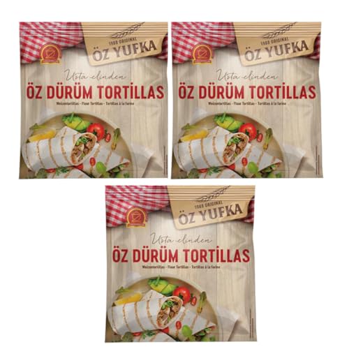 Öz Yufka Dürüm Tortillas Weizentortilla Wrap 12 x Ø 30 cm 1200 g x 3 Packungen von Pufai