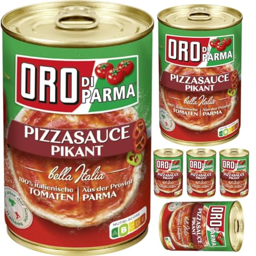 Oro di Parma Pizzasauce pikant Pizzaboden Soße Sauce Pizza Soße 400 gramm x 6 STÜCK von Pufai