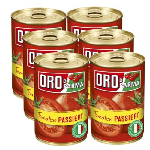 Oro di Parma Tomaten passiert Tomatenmark Soße Sauce Pizza Soße 400 gramm x 6 STÜCK von Pufai