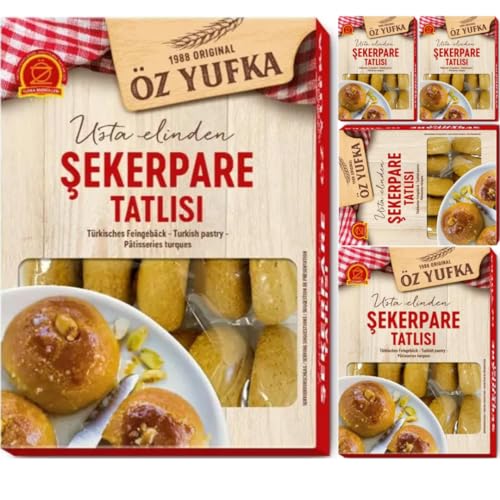 Oz Yufka Türkisches Feingebäck Sekerpare Turkish Style süß Milchdessert Köstliches praktisches Dessert 250 Gramm x 5 Packungen mit Pufai Grocery Oz Yufka Türkisches Feingebäck Sekerpare Turkish Style süß Milchdessert Köstliches praktisches Dessert 250 Gramm x 5 Packungen mit Pufai Grocery von Pufai