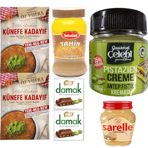 PUFAI Dubai Schokolade Kids Kadayif Teigfäden Geeignet Kadayıf 250 Gramm 2 er mit Pistazien Cream 200 gr + 2 er Schokolade 60 gr + Haselnuss Cream 350 gr + Tahini 290 gr PUFAI Dubai Schokolade Kids Kadayif Teigfäden Geeignet Kadayıf 250 Gramm 2 er mit Pistazien Cream 200 gr + 2 er Schokolade 60 gr + Haselnuss Cream 350 gr + Tahini 290 gr von Pufai