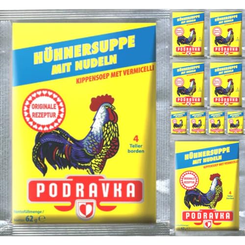 Podravka Hühnersuppe mit Nudeln 62 Gramm x 10 Beutel von Pufai