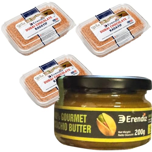 Pufai 100% Pistazienpaste 200 Gramm, Geröstet Kadaifi, Teigstrang, spezielles für Dubai-Schokolade Kadayıf, Engelshaar 200 Gramm x 3 Packs Pufai 100% Pistazienpaste 200 Gramm, Geröstet Kadaifi, Teigstrang, spezielles für Dubai-Schokolade Kadayıf, Engelshaar 200 Gramm x 3 Packs von Pufai