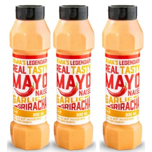 Remia Tasty Knoblauch- und Sriracha-Mayonnaise Soße 800 Mililiter x 3 STÜCK von Pufai