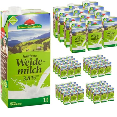 Schwarzwaldmilch Milch fettarme H-Milch, 3,8% Fett Haltbare Milch, Weidemilch, je 1 Liter, 60 Stück+ pufai Schwarzwaldmilch Milch fettarme H-Milch, 3,8% Fett Haltbare Milch, Weidemilch, je 1 Liter, 60 Stück+ pufai von Pufai
