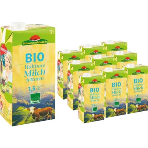 Schwarzwaldmilch Milch fettarme H-Milch 1,5% Fett, Haltbare Milch, je 1 Liter, 12 Stück+ pufai Schwarzwaldmilch Milch fettarme H-Milch 1,5% Fett, Haltbare Milch, je 1 Liter, 12 Stück+ pufai von Pufai