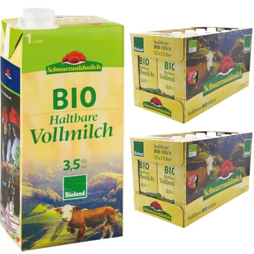 Schwarzwaldmilch Milch fettarme H-Milch 3,5% Fett, Haltbare Milch, je 1 Liter, 24 Stück+ pufai Schwarzwaldmilch Milch fettarme H-Milch 3,5% Fett, Haltbare Milch, je 1 Liter, 24 Stück+ pufai von Pufai
