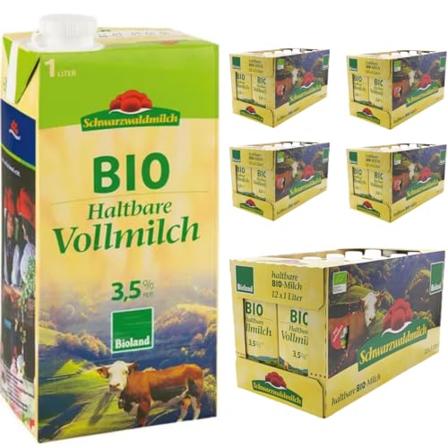 Schwarzwaldmilch Milch fettarme H-Milch 3,5% Fett, Haltbare Milch, je 1 Liter, 60 Stück+ pufai Schwarzwaldmilch Milch fettarme H-Milch 3,5% Fett, Haltbare Milch, je 1 Liter, 60 Stück+ pufai von Pufai