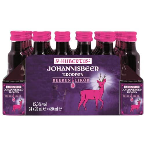 St. Hubertus Tropfen Johannisbeer Likör Beeren Likör 24 x 20 Milliliter + Pufai St. Hubertus Tropfen Johannisbeer Likör Beeren Likör 24 x 20 Milliliter + Pufai von Pufai