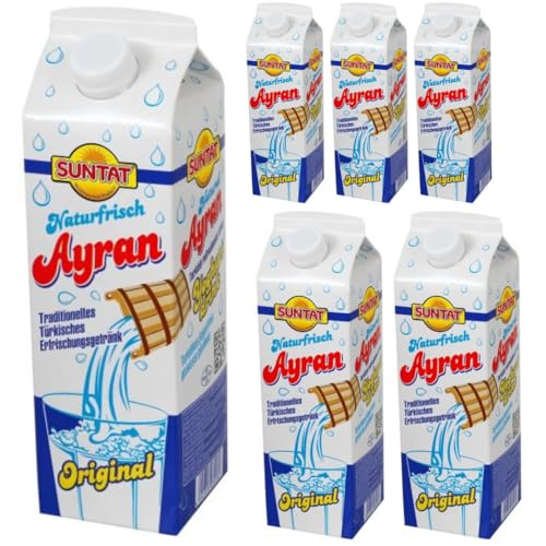 Suntat, Joghurtgetränk Ayran anatolischer Joghurt-Drink Nach Anatolischer Art, Sonderproduktionsgetränk 1000 Mililiter x 6er Suntat, Joghurtgetränk Ayran anatolischer Joghurt-Drink Nach Anatolischer Art, Sonderproduktionsgetränk 1000 Mililiter x 6er von Pufai