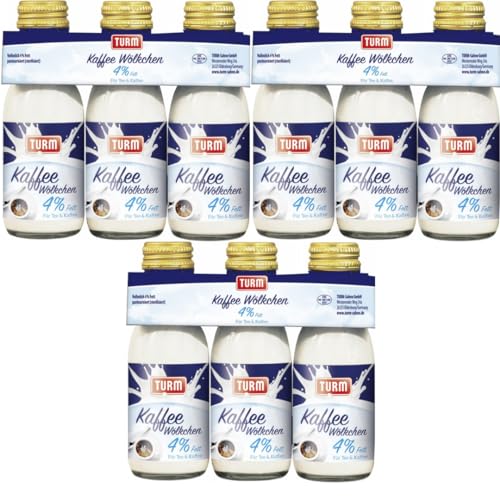 Turn Kaffee Wölkchen Vollmilch 4% Fett, pasteurisiert (sterilisiert) für Tee und Kaffee 100 Gramm x 9 STÜCK von Pufai
