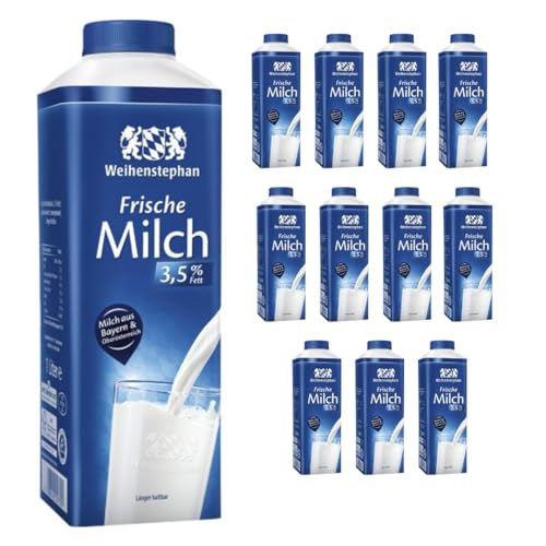 Weihenstephan Frische Milch 3,5% 1000 Mililiter X 12 STÜCK [Frischegarantie] von Pufai