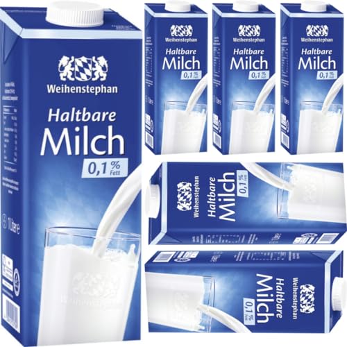 Mit Pufai Grocery, Weihenstephan Haltbare Milch 0,1% Fett Milch 1000 mililiter X 6 STÜCK von Pufai