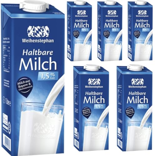 Weihenstephan Haltbare Milch 1,5% Fett Milch 1000 mililiter X 6 STÜCK + pufai von Pufai