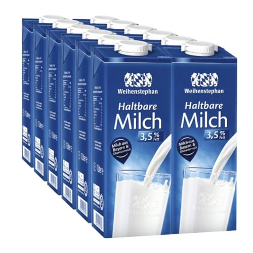 Weihenstephan Haltbare Milch 3,5% 1000 Mililiter X 12 STÜCK + pufai von Pufai
