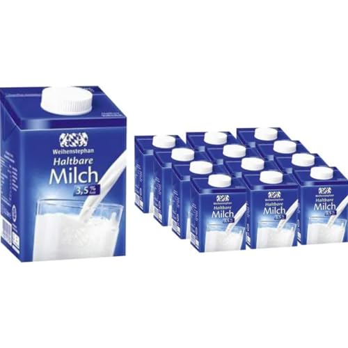 Mit Pufai Überraschungsgeschenk, Weihenstephan Haltbare Milch 3,5% 500 Mililiter x 12 Stück von Pufai