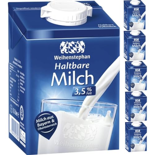 Weihenstephan Haltbare Milch 3,5% 500 Mililiter x 6 Stück + pufai 1 lt Schokoladenmilch von Pufai