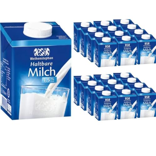Weihenstephan Milch fettarme H-Milch 1,5% Fett, je 0,5 Liter, 24 Stück + Pufai von Pufai