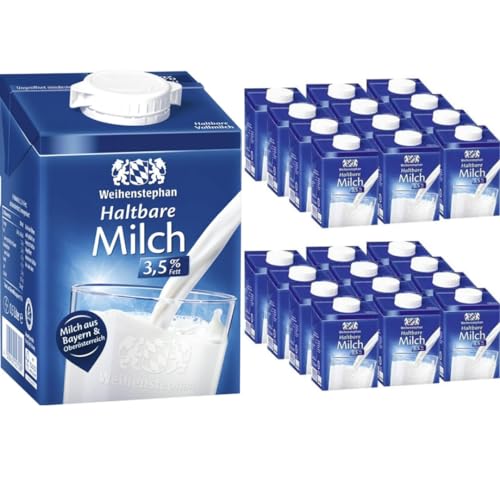 Weihenstephan Milch fettarme H-Milch 3,5% Fett, je 0,5 Liter, 24 Stück + Pufai von Pufai