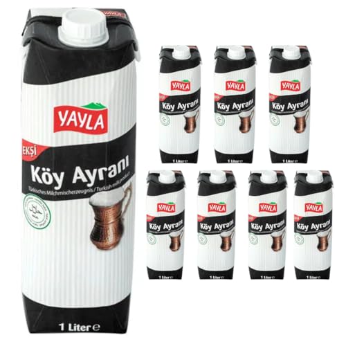 Yayla, Dorf Joghurtgetränk Ayran anatolischer Joghurt-Drink Nach Anatolischer Art, Sonderproduktionsgetränk 1000 ml X 8 STÜCK von Pufai