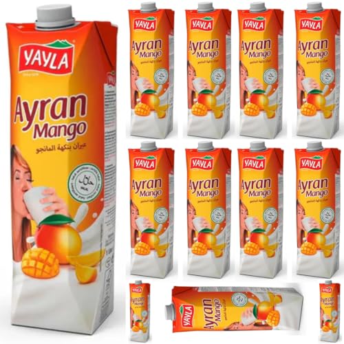 Yayla, Joghurtgetränk Ayran mit Mango Aroma Joghurt-Drink, Sonderproduktionsgetränk 1000 ml X 12 STÜCK Yayla, Joghurtgetränk Ayran mit Mango Aroma Joghurt-Drink, Sonderproduktionsgetränk 1000 ml X 12 STÜCK von Pufai