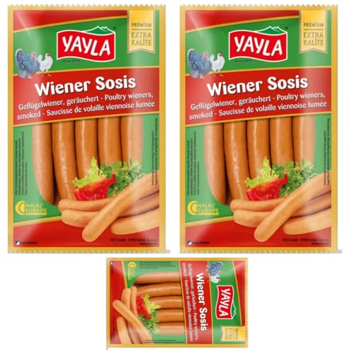 Yayla Geflügel-Wiener - Wurst 400g x 3 Packungen von Pufai